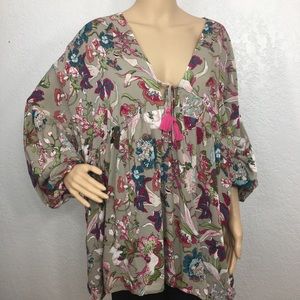 Adrift Onari Peasant Top in French Lily